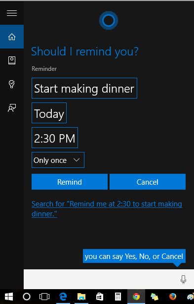 set a reminder for 5:00 p.m.|How to set a reminder with Cortana in Windows 10.